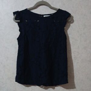 Monteau Navy Lace Top